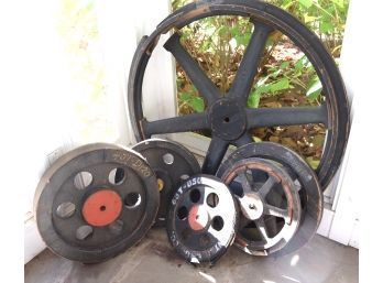 Large Vintage Wood Industrial Wheel Decor