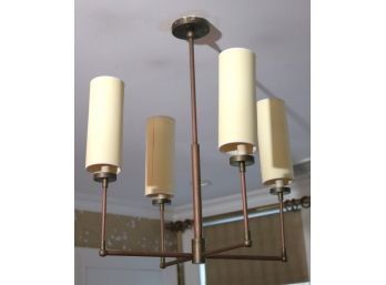 Contemporary Light Fixture In A Brass Like Finish With 4 Lights