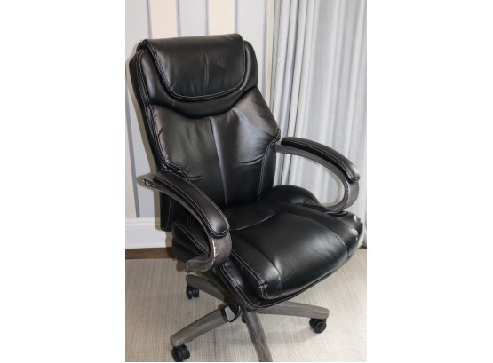 Lazy Boy Office Armchair In Black Faux Leather With Swivel Base