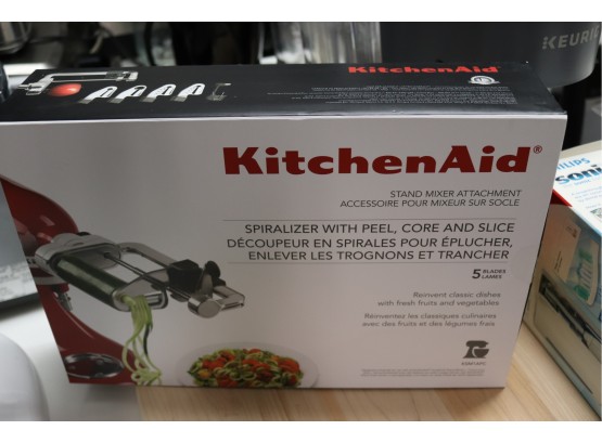 Kitchen Aid Spiralizer With Peel & Core Attachments In Box