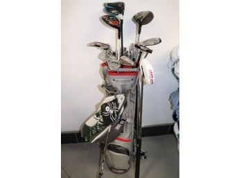 Large Set Of Golf Clubs With 3 Putters Spider X, Lean Lock & Bettinardi, Sun Mountain Bag