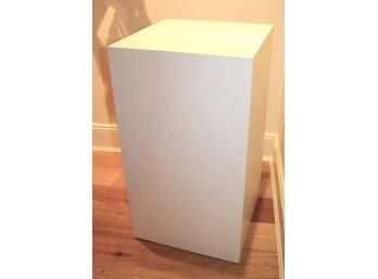 White Formica Pedestal Ideal For Displaying Artwork, Sculptures Or A Large Plant