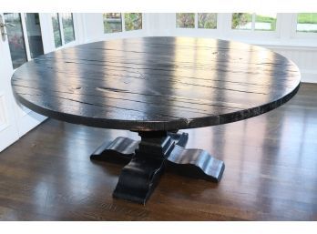 Oversized Rustic & Refined Darkly Stained Wood Dining Table