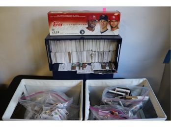 .Extra Large Lot Of Collectable Baseball Cards With Topps Box & Much More