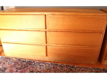 Contemporary Modern Style Oak Dresser With 6 Drawers