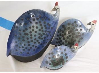 Guinnea Fowl Ceramics From Porcupine Ceramic Co. South Africa Sizes Range 4-9' Tall