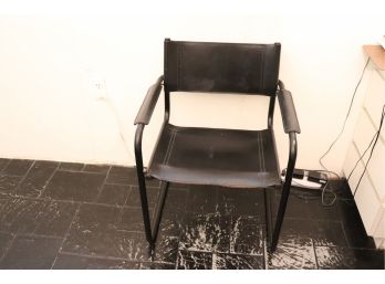 Italian Made Black Leather Office Chair