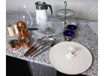Lot Of Assorted Items Including Corningware Pitcher, Lenox Candy Dish & More