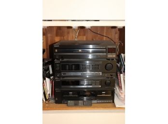 Sony Music Equipment CDP- C201, Ax301 Amplifier, AM/ FM Tuner, TC - W301