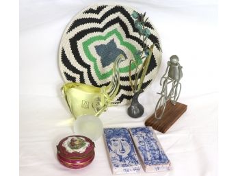 Lot Of Decorative Items Includes Bjorn Winnvald Porcelain Wall Plaques