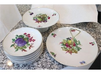 Set Of  8 Plates, Snack Dish And Cake Stand By Haaman Israel