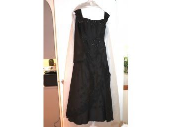 Black Formal Dress With Shawl Approximate Size 10 Medium