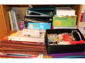 Lot Of Office Supplies Includes Folders, Envelopes And Binders