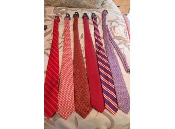 Lot Of Men's Purple And Red Ties Includes Brooks Brothers & Vineyard Vines