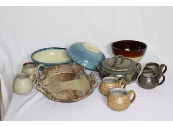 Lot Of Decorative Ceramic Pottery Pieces Including Bowls And Cups