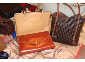 Lot Of Women's Handbags Includes Zabari,  Woven Leather Bag Made In Italy 10' W