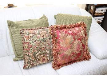 Lot Of 4 Decorative Pillows 16'- 18'