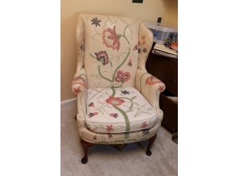 Kindel Floral Pattern Fabric Wing Chair