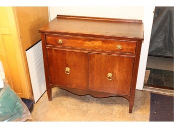 Vintage Mahogany Wood Cabinet With Drawer