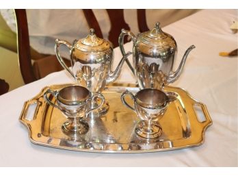 Keystone Silverplate Tea Set With Serving Tray