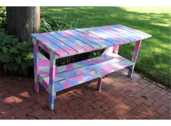 Wild Color Splashed Hand Painted Potting Table