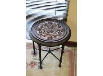 Vintage Decorative Floral Carved Side Table With 5 Legs Needs Repair