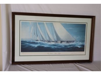 'The Schooner Yacht Atlantic' Sailboat Signed Print By John McCray 307 / 950 By Mystic Seaport Museum