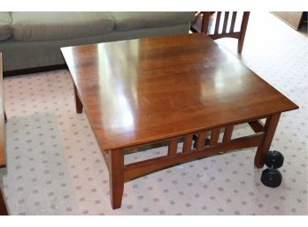 Ethan Allen Cherry Wood Square Coffee Table