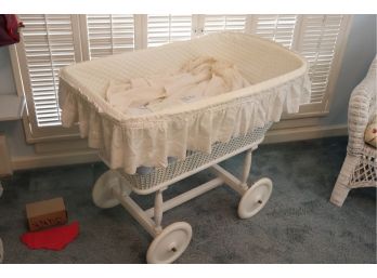 Antique Wicker Bassinet Over 100 Years Old, Professionally Restored