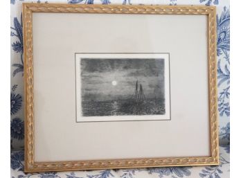 Nautical Theme Print In Gold Frame English Etchings