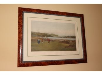 Douglas Adams Lithograph ' The Putting Green ' In Decorative Frame