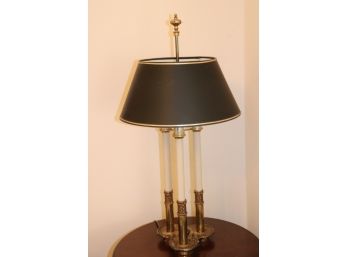 Vintage Brass Tole Lamp With 3 Lights