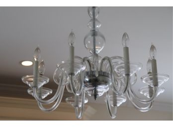 Beautiful Glass Stem Fluted Chandelier With 8 Arms