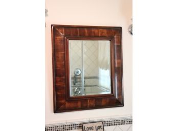 Island Style Wood Mirror With Beveled Edge