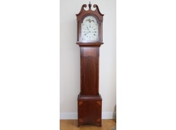 Vintage Wood Inlay Joseph Doll Grandfather Clock By Colonial Clock Company
