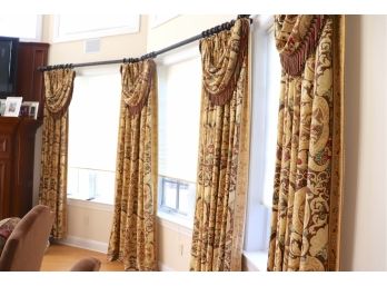 Large Beautiful Custom Window Treatments Scalamandre Fabric With Swag Fringes