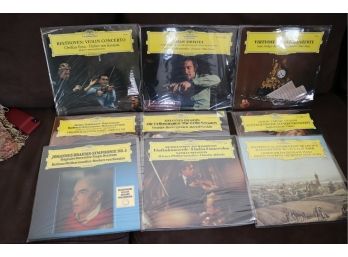 Large Lot Of Deutsche Grammophon Classical Records With Sleeves And Plastic Including Jean Siebelius, Bee