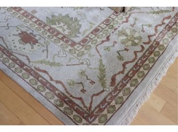 Large Handmade Wool Area Rug With Contemporary Colors And Center Medallion 18 Ft X 12 Ft