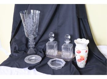 49.	Decorative Items Including Rosenthal Crystal Bowl & ' Poppies On Pink ' Vase By Lenox