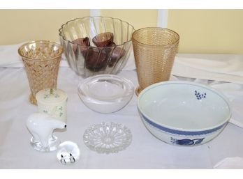 Decorative Collectibles Includes West Morlon Beehive Vase, Royal Copenhagen Bowl, Belleek Sugar Jar And M
