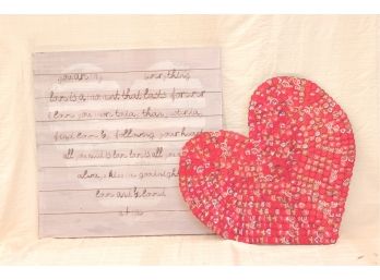 Large Handmade Bottle Cap Heart Art By Donna DiGiorgio And Wood Inspiration Sign