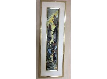Signed Painting Oil On Canvas By Yona Mach In Matted Brass Frame