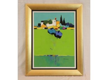 ' Field In Avignon ' By Adrian Prisecaru Signed Oil On Canvas In Gold Frame