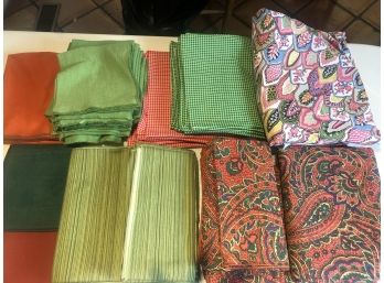 Mixed Lot Of Assorted Place Settings And Napkins With Tablecloth By Pierre Frey Paris