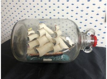 Vintage Handmade Ship In A Bottle - U.S.S. Constitution 1797