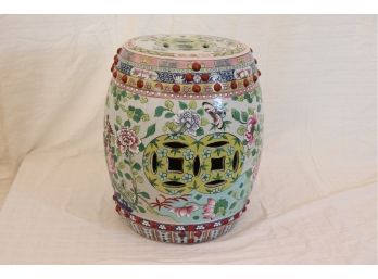 12' Floral Chinese Garden Stool