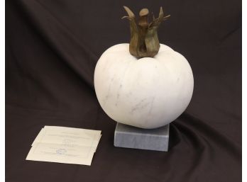 Large ' La Tomate ' Marble Sculpture By Stephanie Le Roux With Certificate Of Authentication