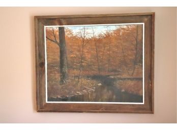 Signed Painting By Pevica 78' Forest Landscape