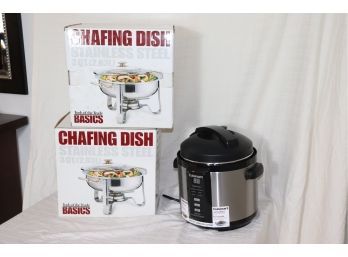 Stainless Steel Chafing Dishes 3 Qt & Cuisinart Electric Pressure Cooker