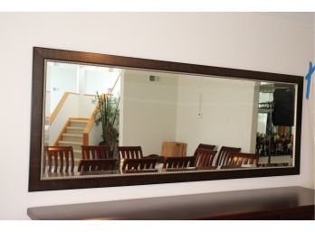 Large Wall Mirror With Beveled Glass And Decorative Trim 96' L X 36' W